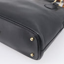 GUCCI Bamboo Hand Bag Leather 2way Black Gold 000 2122 0290 Auth gh2458-14