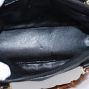GUCCI Bamboo Hand Bag Leather 2way Black Gold 000 2122 0290 Auth gh2458-18