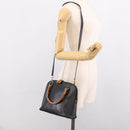 GUCCI Bamboo Hand Bag Leather 2way Black Gold 000 2122 0290 Auth gh2458-24