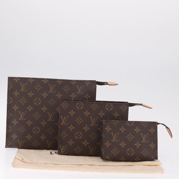 LOUIS VUITTON Monogram Trio Posh Toilette Clutch Bag M47195 LV Auth gh2459SAM