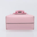 Salvatore Ferragamo Gancini Mini Hand Bag Leather Pink Auth gh2461V-11