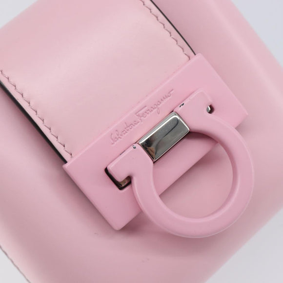 Salvatore Ferragamo Gancini Mini Hand Bag Leather Pink Auth gh2461V