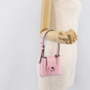 Salvatore Ferragamo Gancini Mini Hand Bag Leather Pink Auth gh2461V-25