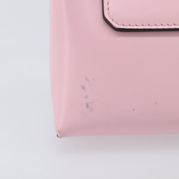 Salvatore Ferragamo Gancini Mini Hand Bag Leather Pink Auth gh2461V