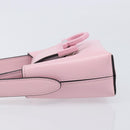 Salvatore Ferragamo Gancini Mini Hand Bag Leather Pink Auth gh2461V-7