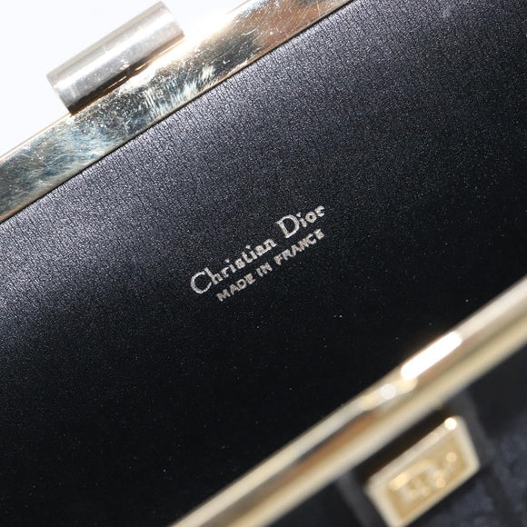 Christian Dior Trotter Clutch Bag Black Silver Auth gh2463A