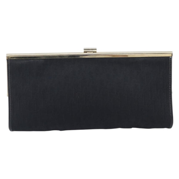 Christian Dior Trotter Clutch Bag Black Silver Auth gh2463A