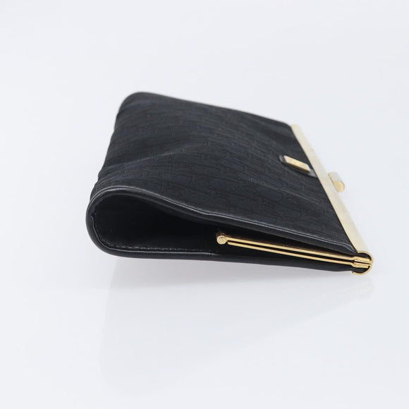 Christian Dior Trotter Clutch Bag Black Silver Auth gh2463A