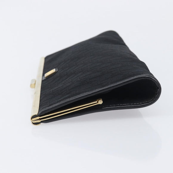Christian Dior Trotter Clutch Bag Black Silver Auth gh2463A