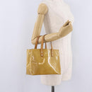 LOUIS VUITTON Monogram Vernis Reade PM Hand Bag Beige M91144 LV Auth gh2465-26