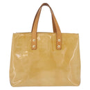 LOUIS VUITTON Monogram Vernis Reade PM Hand Bag Beige M91144 LV Auth gh2465-3