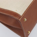 GUCCI Hand Bag Leather Canvas Beige Gold 000 256 0192 Auth gh2466-12