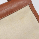 GUCCI Hand Bag Leather Canvas Beige Gold 000 256 0192 Auth gh2466-15