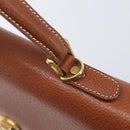 GUCCI Hand Bag Leather Canvas Beige Gold 000 256 0192 Auth gh2466-18