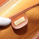 GUCCI Hand Bag Leather Canvas Beige Gold 000 256 0192 Auth gh2466-20