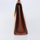 GUCCI Hand Bag Leather Canvas Beige Gold 000 256 0192 Auth gh2466-5