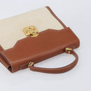 GUCCI Hand Bag Leather Canvas Beige Gold 000 256 0192 Auth gh2466-7