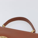 GUCCI Hand Bag Leather Canvas Beige Gold 000 256 0192 Auth gh2466-9