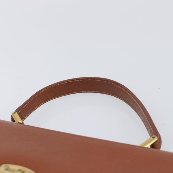 GUCCI Hand Bag Leather Canvas Beige Gold 000 256 0192 Auth gh2466