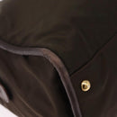 CELINE Hand Bag Nylon Brown Gold Auth gh2468-12