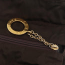 CELINE Hand Bag Nylon Brown Gold Auth gh2468-14