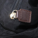 CELINE Hand Bag Nylon Brown Gold Auth gh2468-19