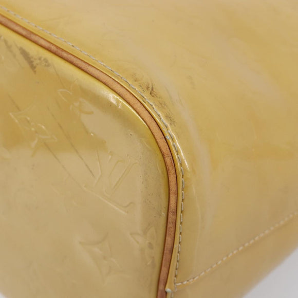 LOUIS VUITTON Monogram Vernis Houston Hand Bag Beige M91004 LV Auth gh2471