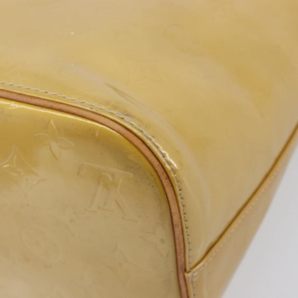 LOUIS VUITTON Monogram Vernis Houston Hand Bag Beige M91004 LV Auth gh2471