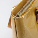 LOUIS VUITTON Monogram Vernis Houston Hand Bag Beige M91004 LV Auth gh2471-16