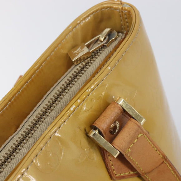 LOUIS VUITTON Monogram Vernis Houston Hand Bag Beige M91004 LV Auth gh2471