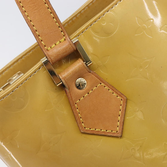 LOUIS VUITTON Monogram Vernis Houston Hand Bag Beige M91004 LV Auth gh2471