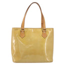 LOUIS VUITTON Monogram Vernis Houston Hand Bag Beige M91004 LV Auth gh2471-2