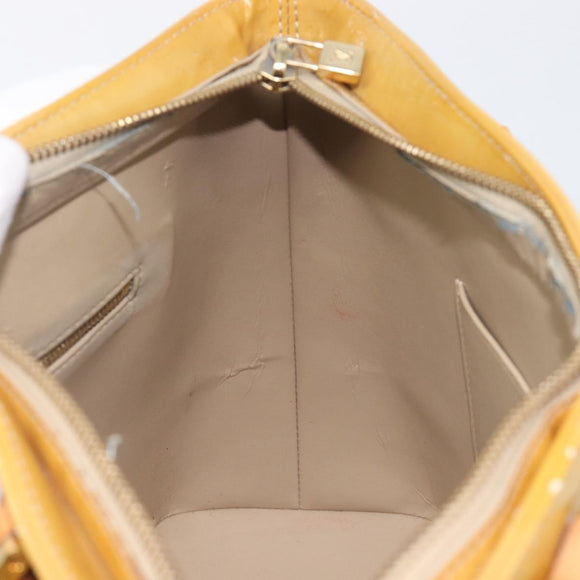 LOUIS VUITTON Monogram Vernis Houston Hand Bag Beige M91004 LV Auth gh2471