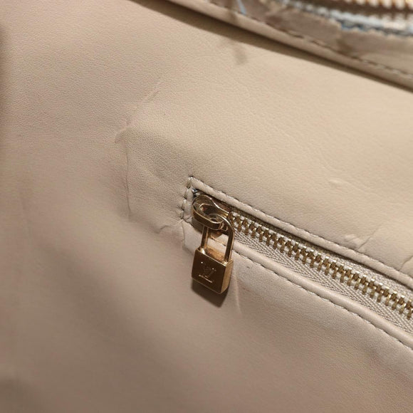 LOUIS VUITTON Monogram Vernis Houston Hand Bag Beige M91004 LV Auth gh2471