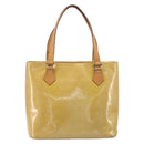 LOUIS VUITTON Monogram Vernis Houston Hand Bag Beige M91004 LV Auth gh2471-3