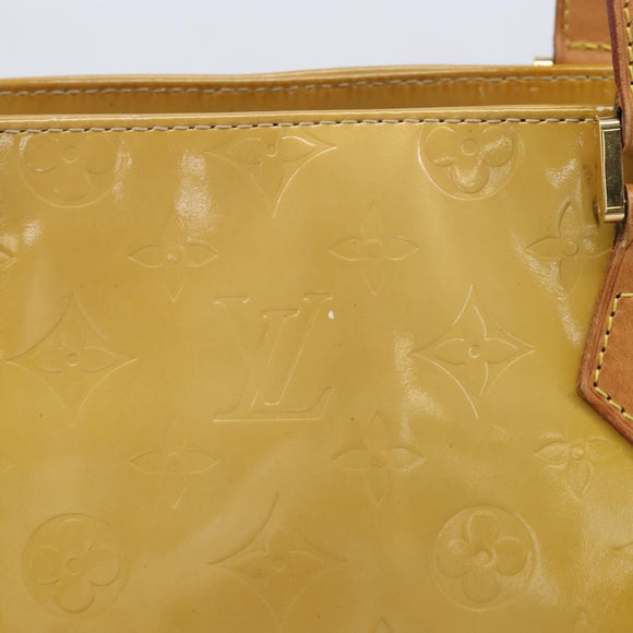 LOUIS VUITTON Monogram Vernis Houston Hand Bag Beige M91004 LV Auth gh2471