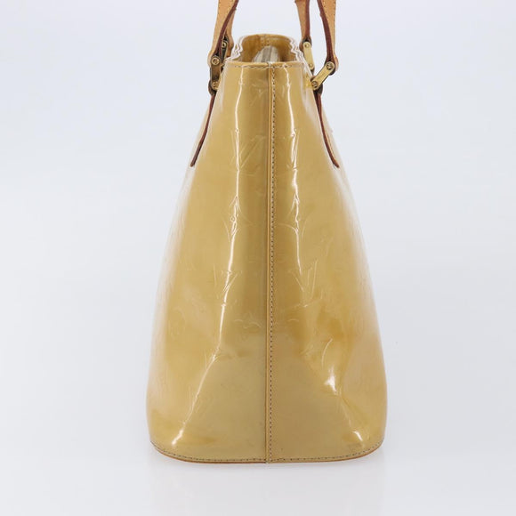 LOUIS VUITTON Monogram Vernis Houston Hand Bag Beige M91004 LV Auth gh2471