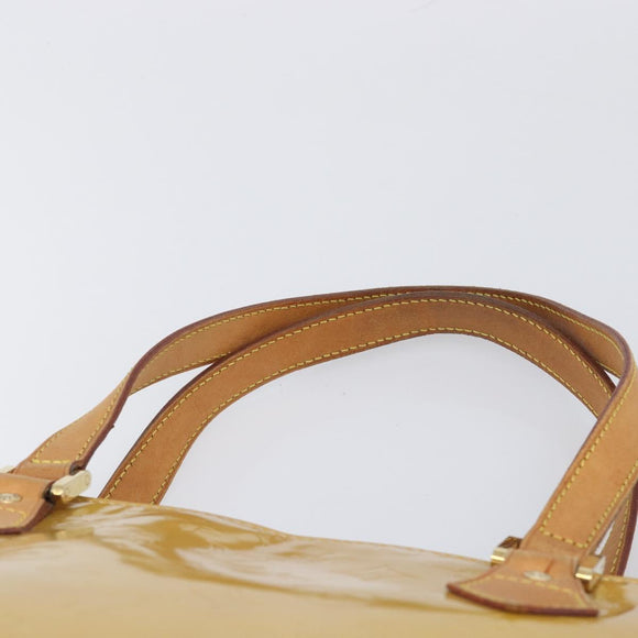 LOUIS VUITTON Monogram Vernis Houston Hand Bag Beige M91004 LV Auth gh2471