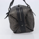 LOEWE Boston Bag Leather Black Silver Auth gh2472A-5