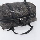 LOEWE Boston Bag Leather Black Silver Auth gh2472A-7