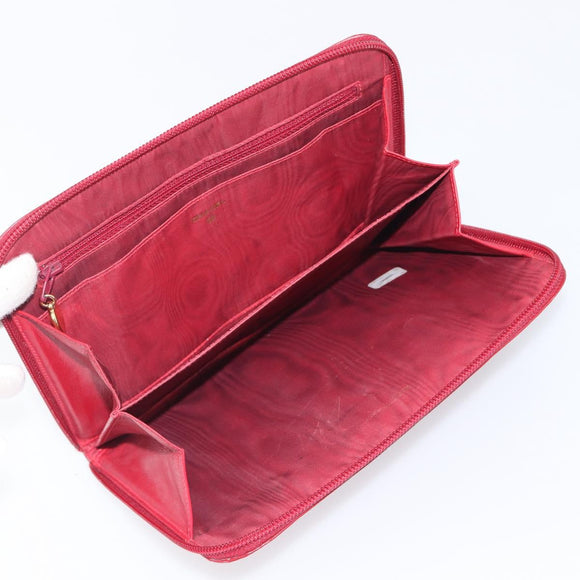 CHANEL Clutch Bag Patent leather Red Gold CC Auth gh2475