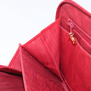 CHANEL Clutch Bag Patent leather Red Gold CC Auth gh2475-19