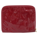 CHANEL Clutch Bag Patent leather Red Gold CC Auth gh2475-3