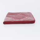 CHANEL Clutch Bag Patent leather Red Gold CC Auth gh2475-4