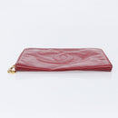 CHANEL Clutch Bag Patent leather Red Gold CC Auth gh2475-7
