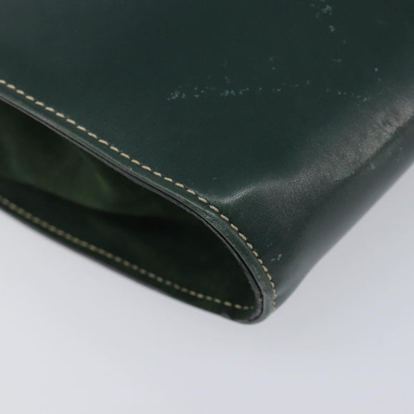 Bally Shoulder Bag Leather Green Gold Auth gh2477