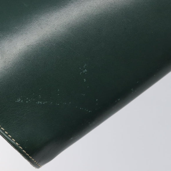 Bally Shoulder Bag Leather Green Gold Auth gh2477