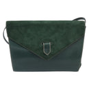 Bally Shoulder Bag Leather Green Gold Auth gh2477-2