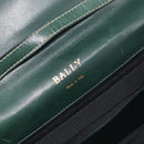 Bally Shoulder Bag Leather Green Gold Auth gh2477-20