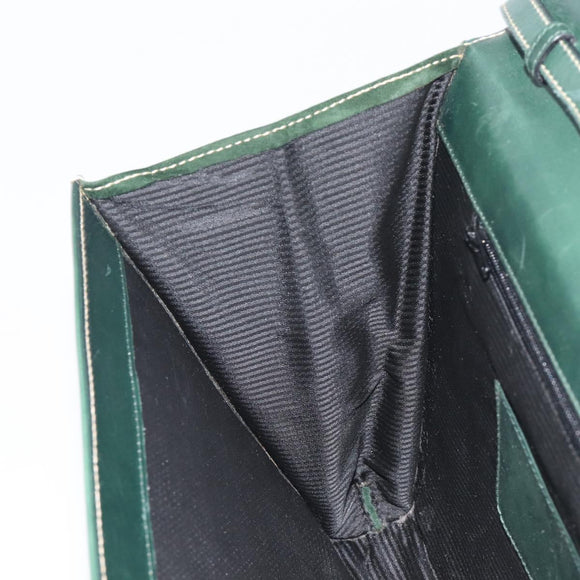 Bally Shoulder Bag Leather Green Gold Auth gh2477